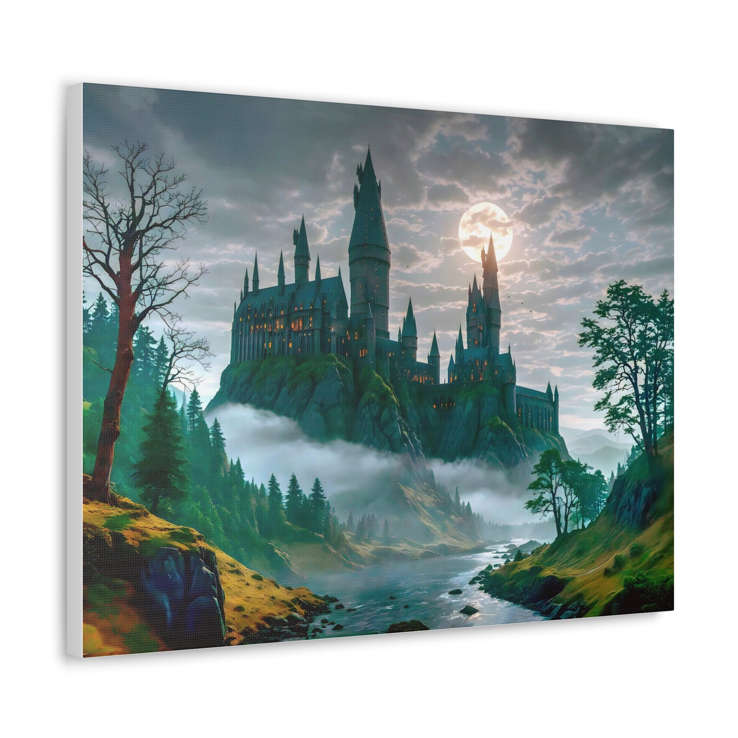 Canvas Print, Hogwarts Castle under the moonlight