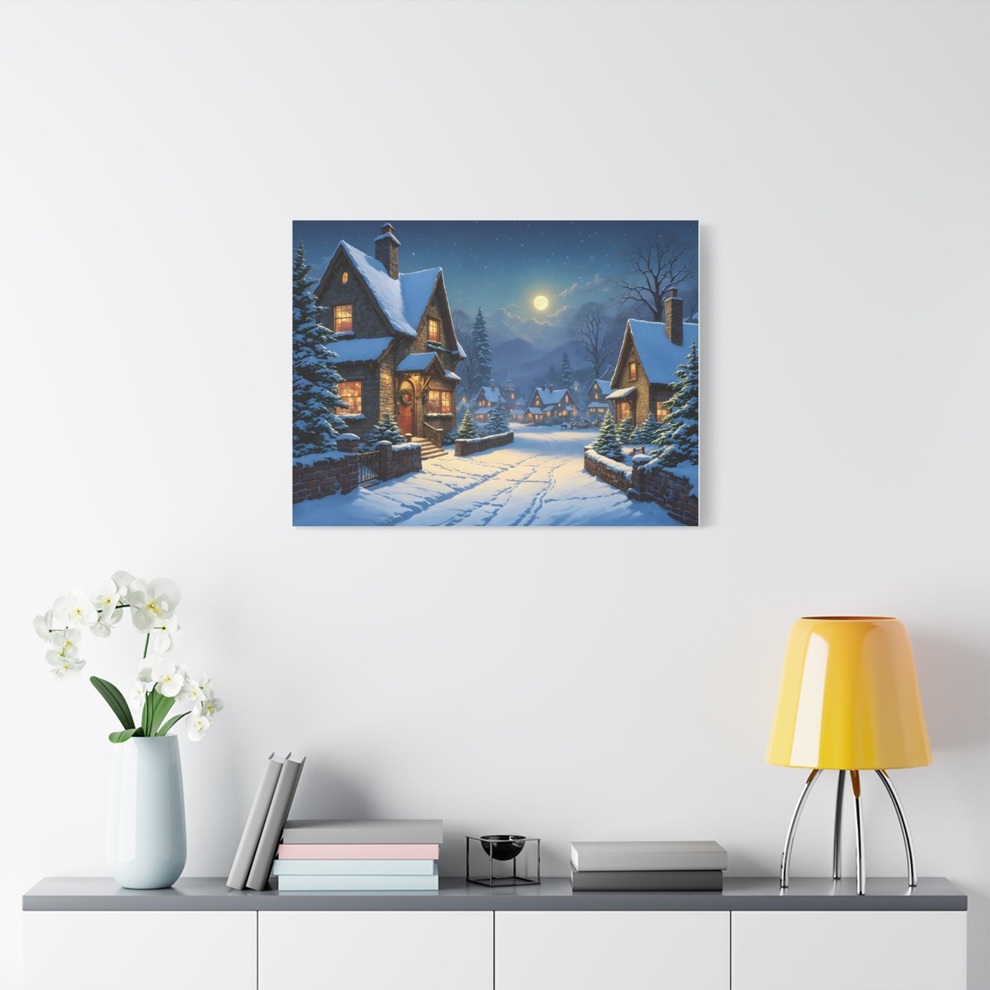 Canvas Print - Christmas Night, Thomas Kinkade Inspiration