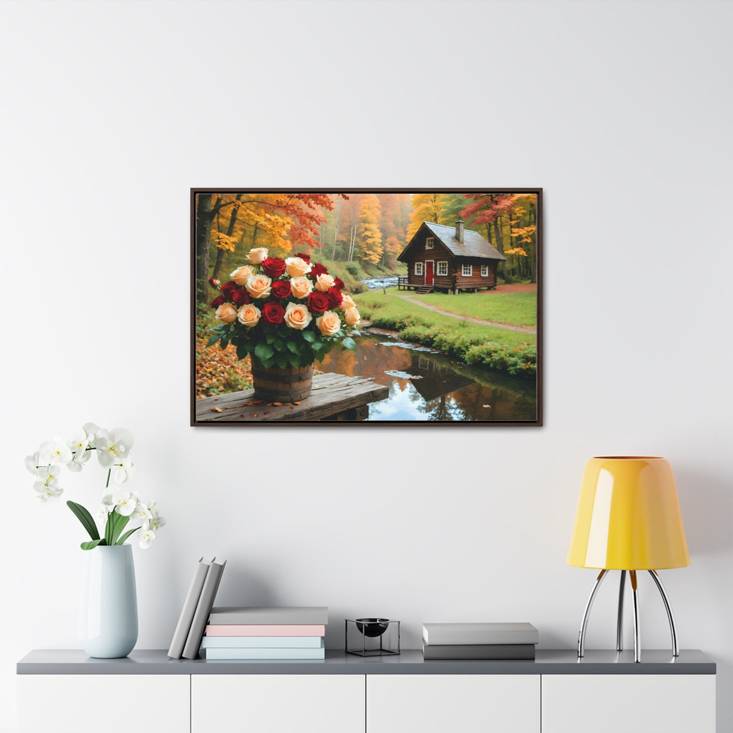 Forest landscape idyllic atmosphere – Canvas print wrap