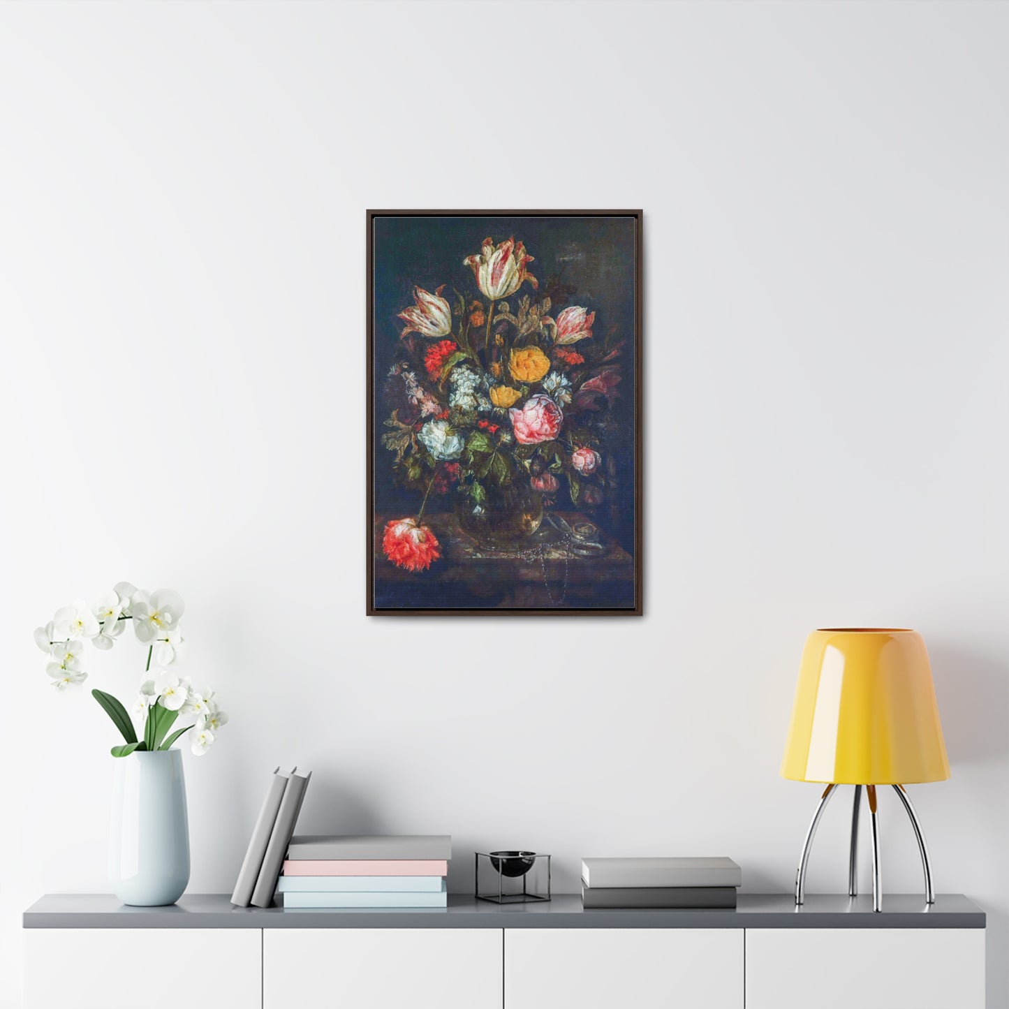 Canvas Wrap, Classic Still Life Painting with Flowers