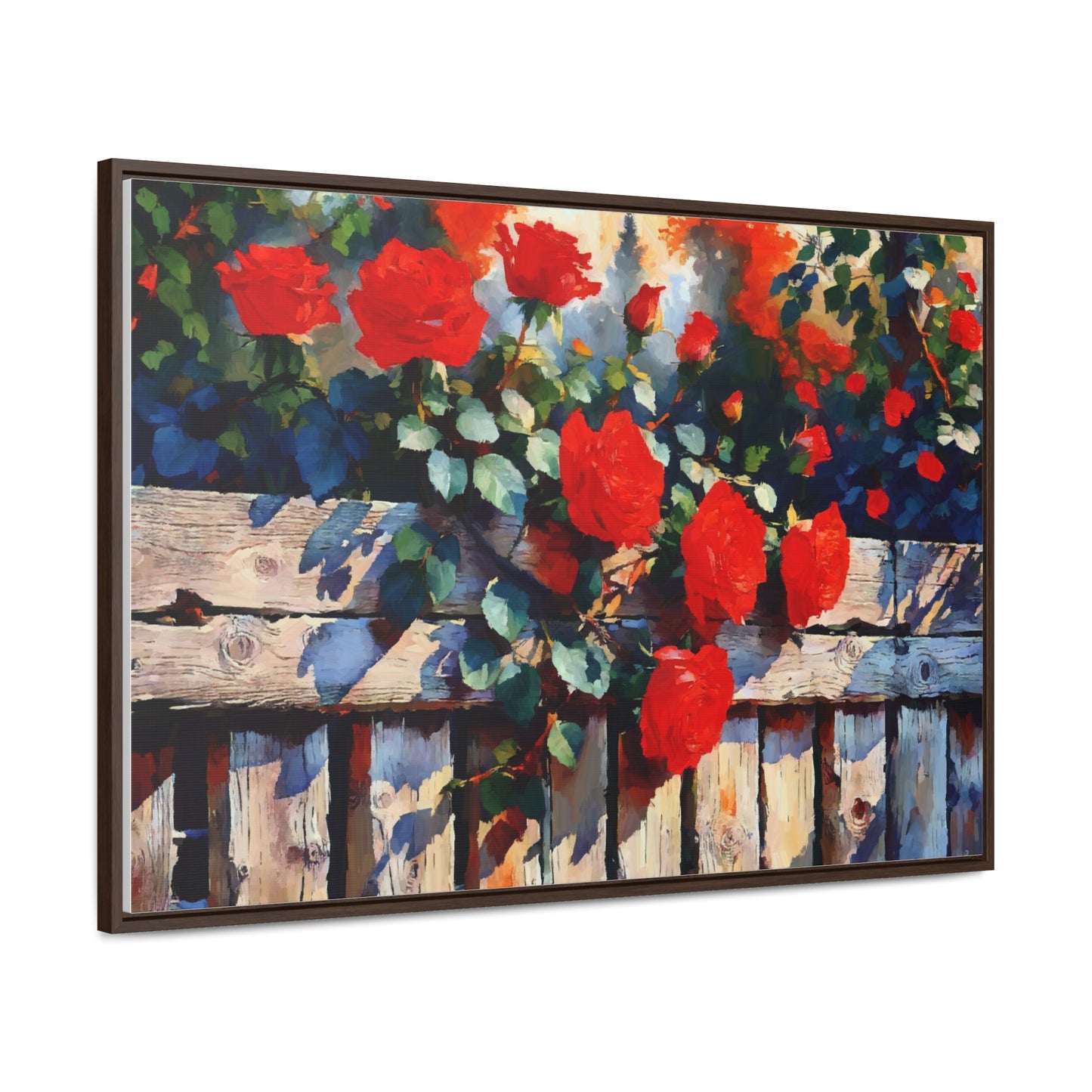 Canvas Wraps - Red Roses in the Garden, Beautiful Landscape