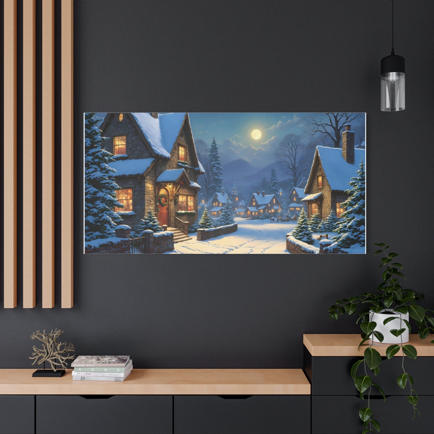 Canvas Print - Christmas Night, Thomas Kinkade Inspiration