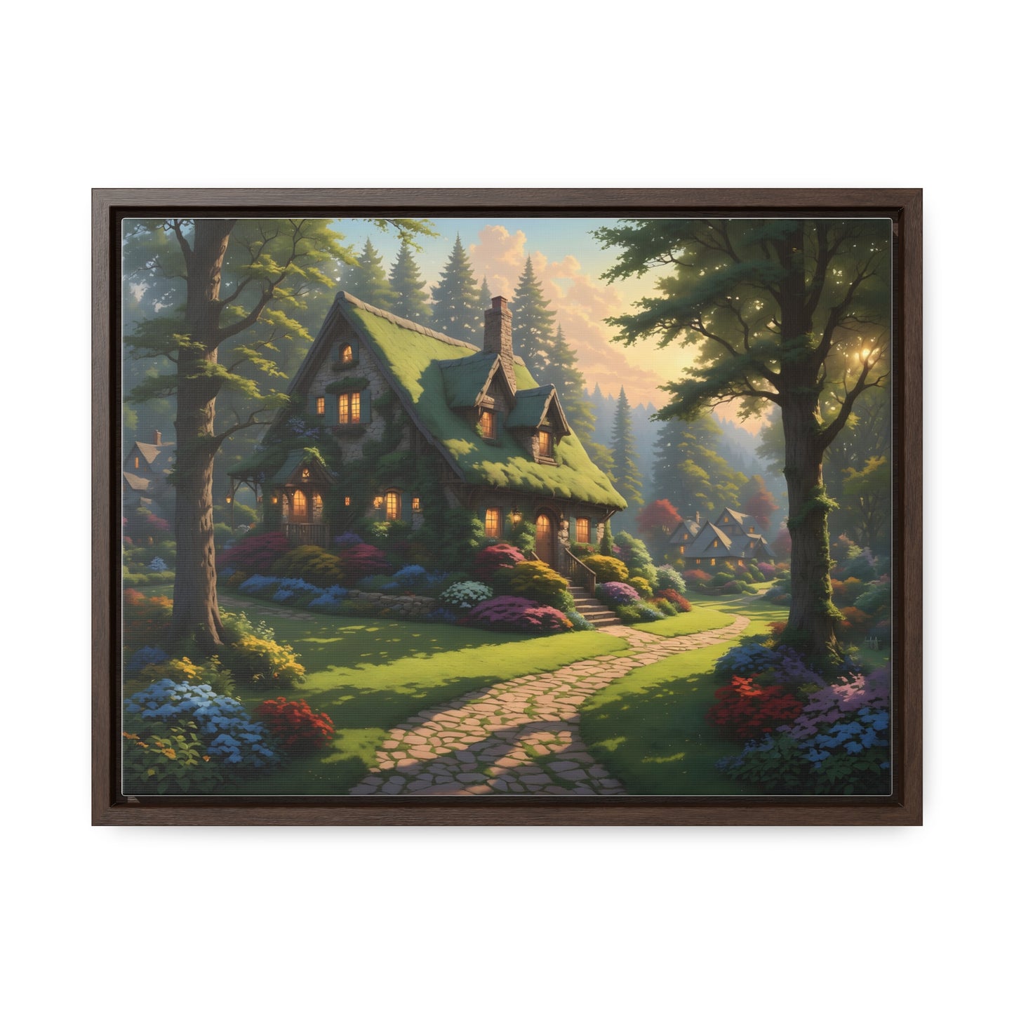 Canvas Wraps, Magic Forest Cottage Landscape Wall Art