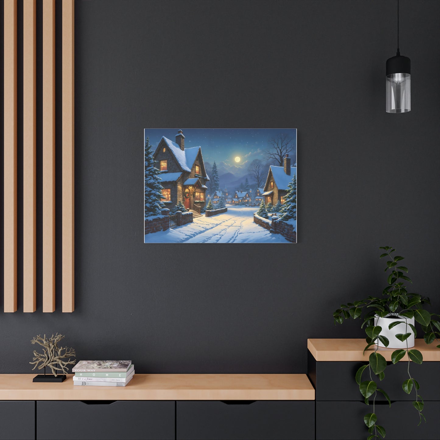 Canvas Print - Christmas Night, Thomas Kinkade Inspiration