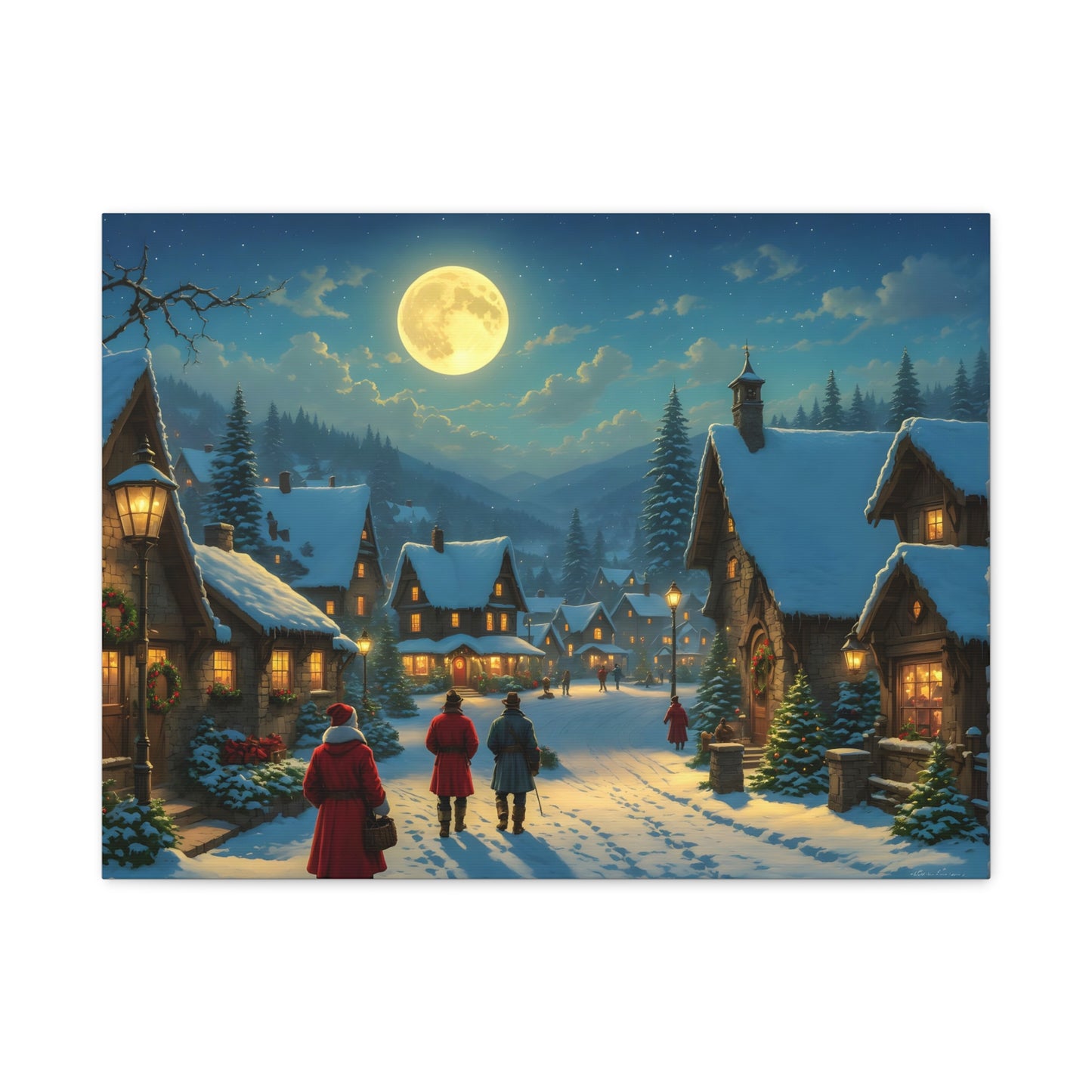 Canvas Print - Christmas Night, Thomas Kinkade inspiration