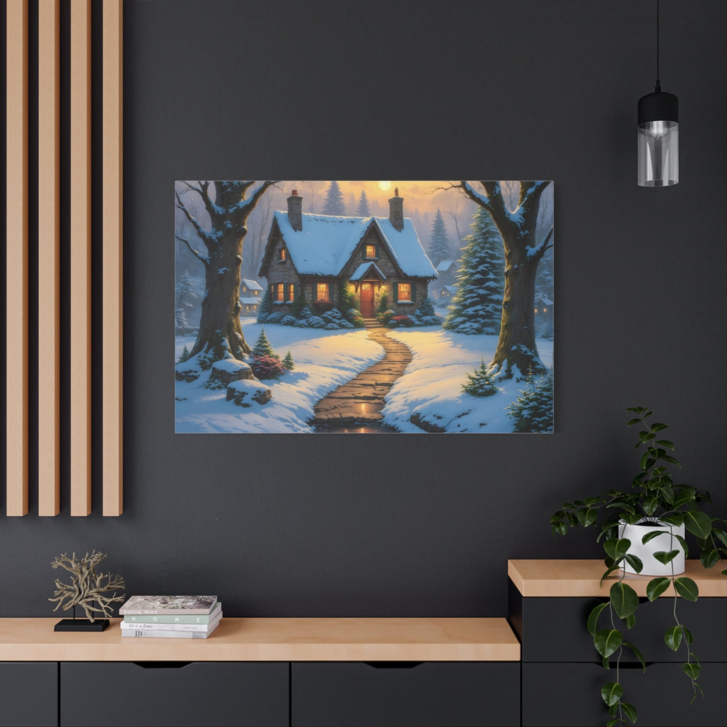 Canvas Art Print - Hidden Cottage, Thomas Kinkade Inspired artwork