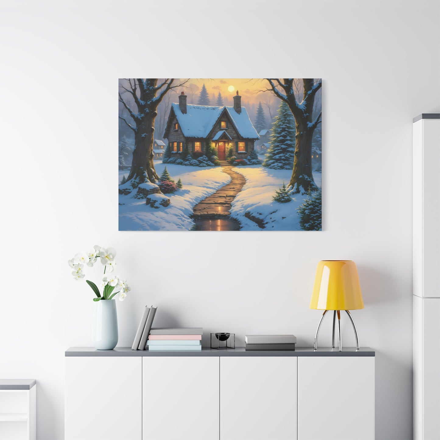 Canvas Art Print - Hidden Cottage, Thomas Kinkade Inspired artwork