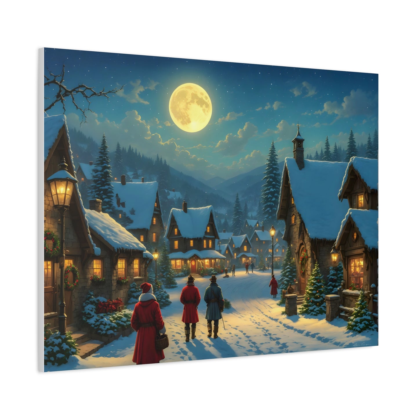 Canvas Print - Christmas Night, Thomas Kinkade inspiration