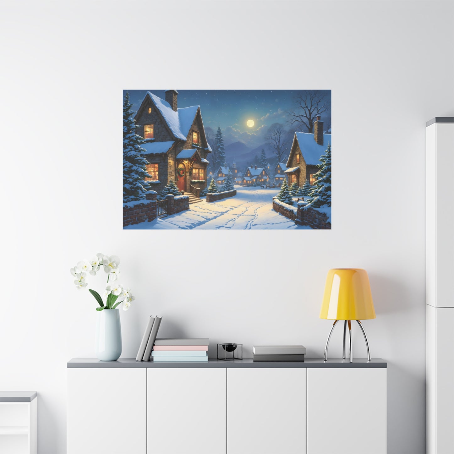 Canvas Print - Christmas Night, Thomas Kinkade Inspiration