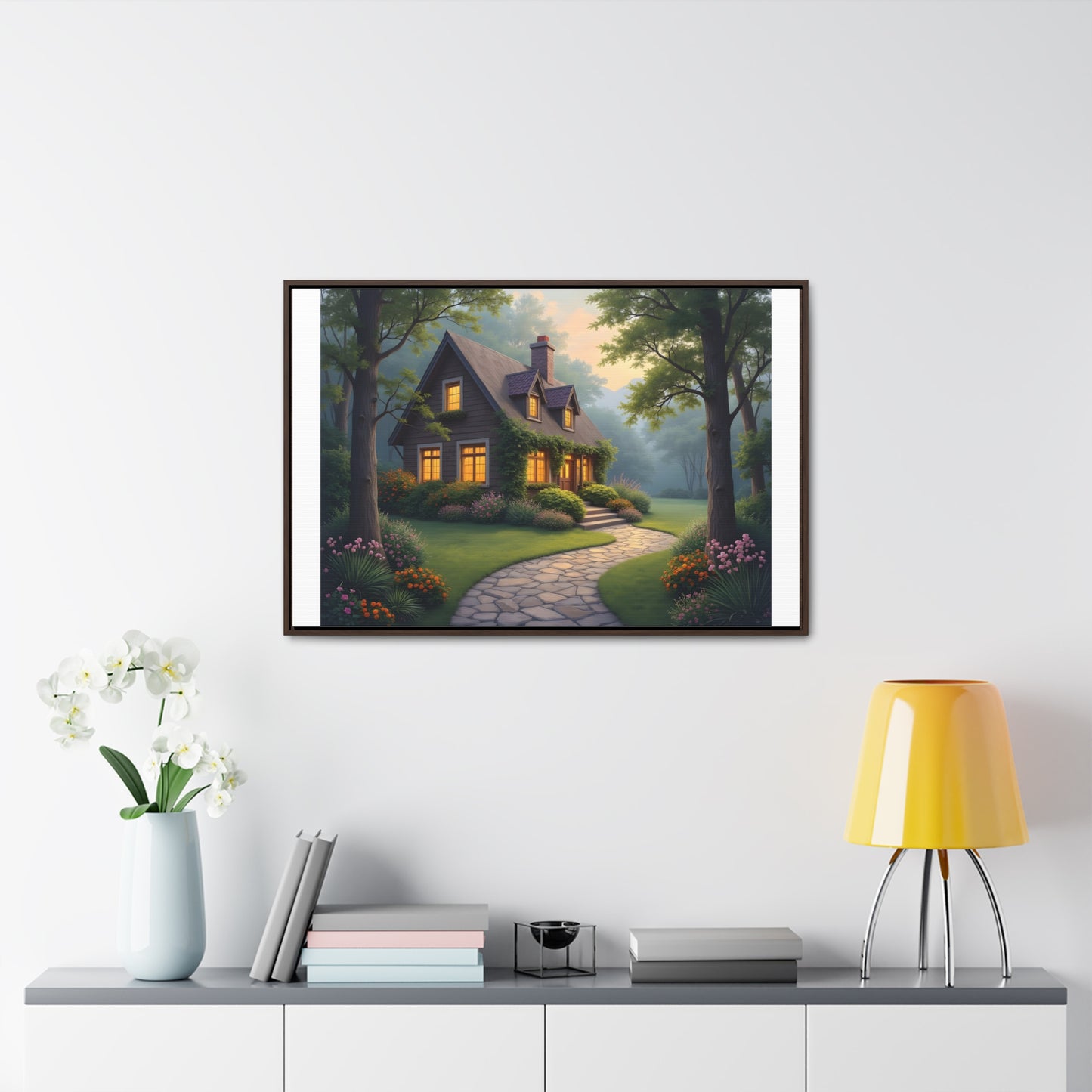 Canvas Wraps, Magic Forest Cottage Landscape Wall Art