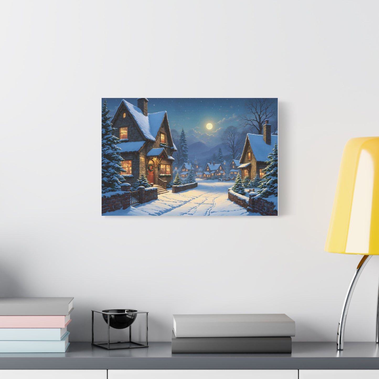 Canvas Print - Christmas Night, Thomas Kinkade Inspiration