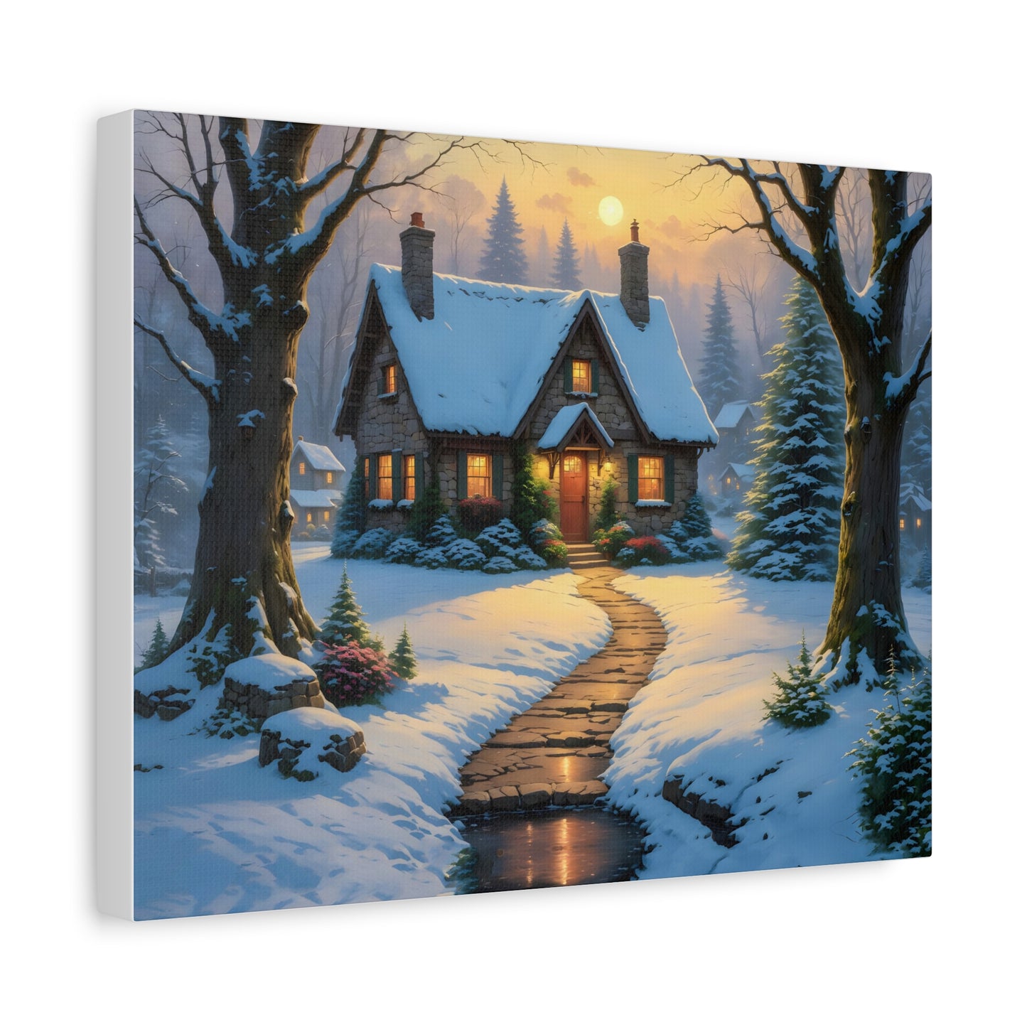 Canvas Art Print - Hidden Cottage, Thomas Kinkade Inspired artwork