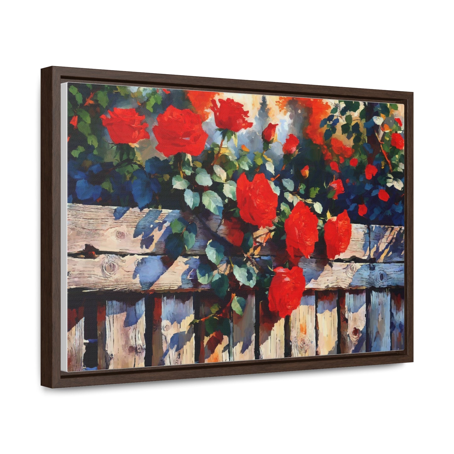 Canvas Wraps - Red Roses in the Garden, Beautiful Landscape