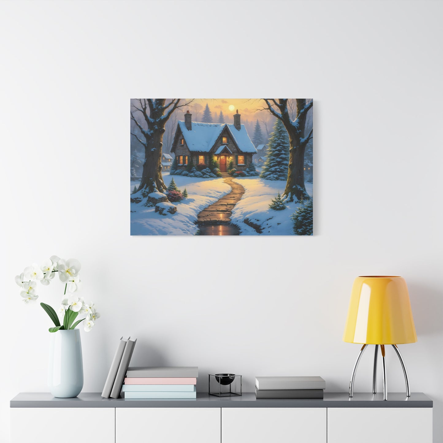 Canvas Art Print - Hidden Cottage, Thomas Kinkade Inspired artwork