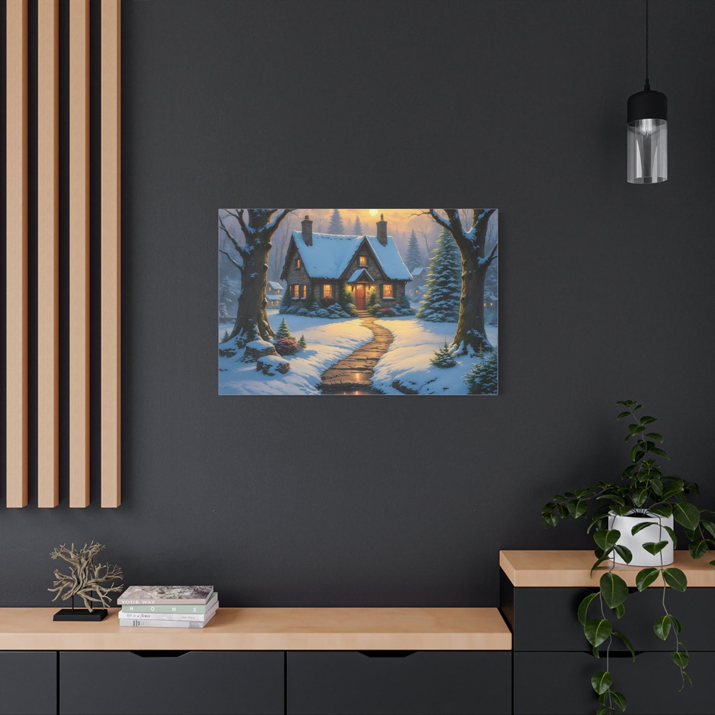 Canvas Art Print - Hidden Cottage, Thomas Kinkade Inspired artwork