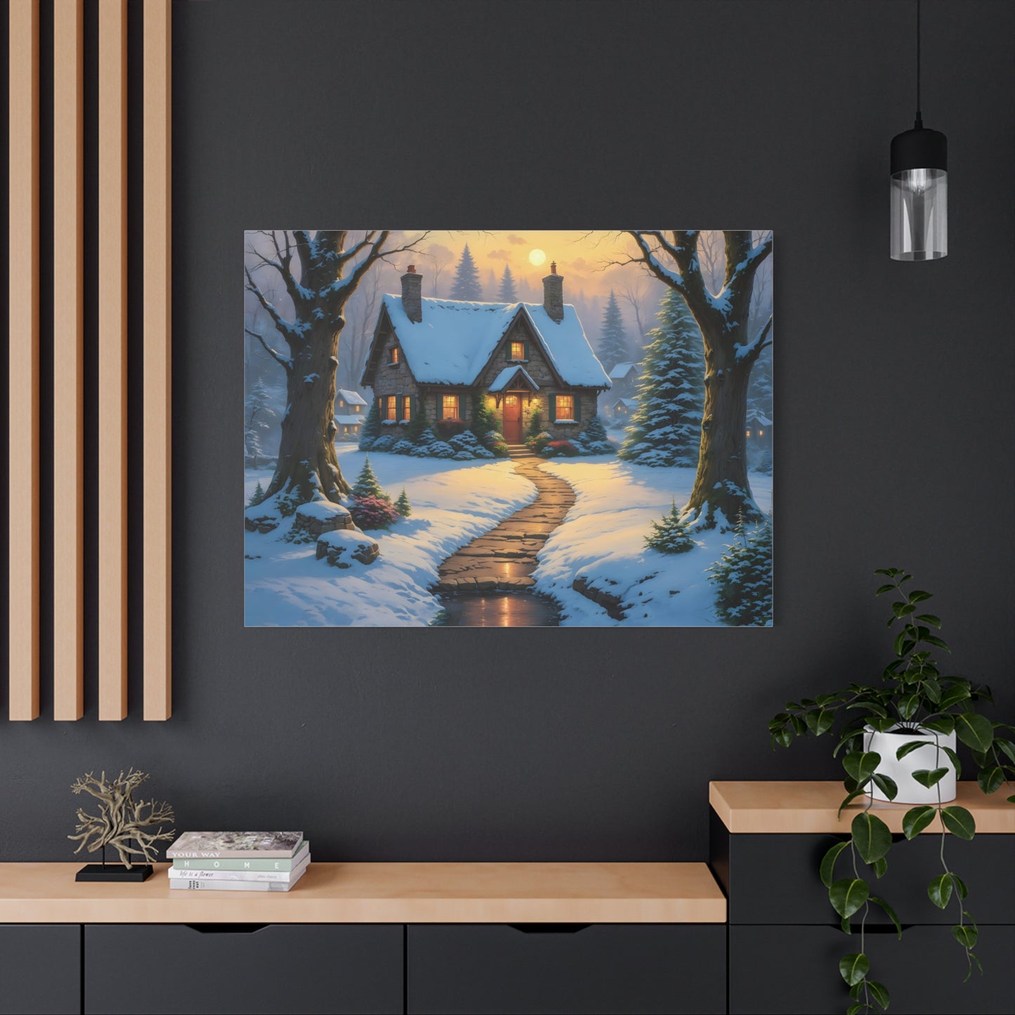 Canvas Art Print - Hidden Cottage, Thomas Kinkade Inspired artwork