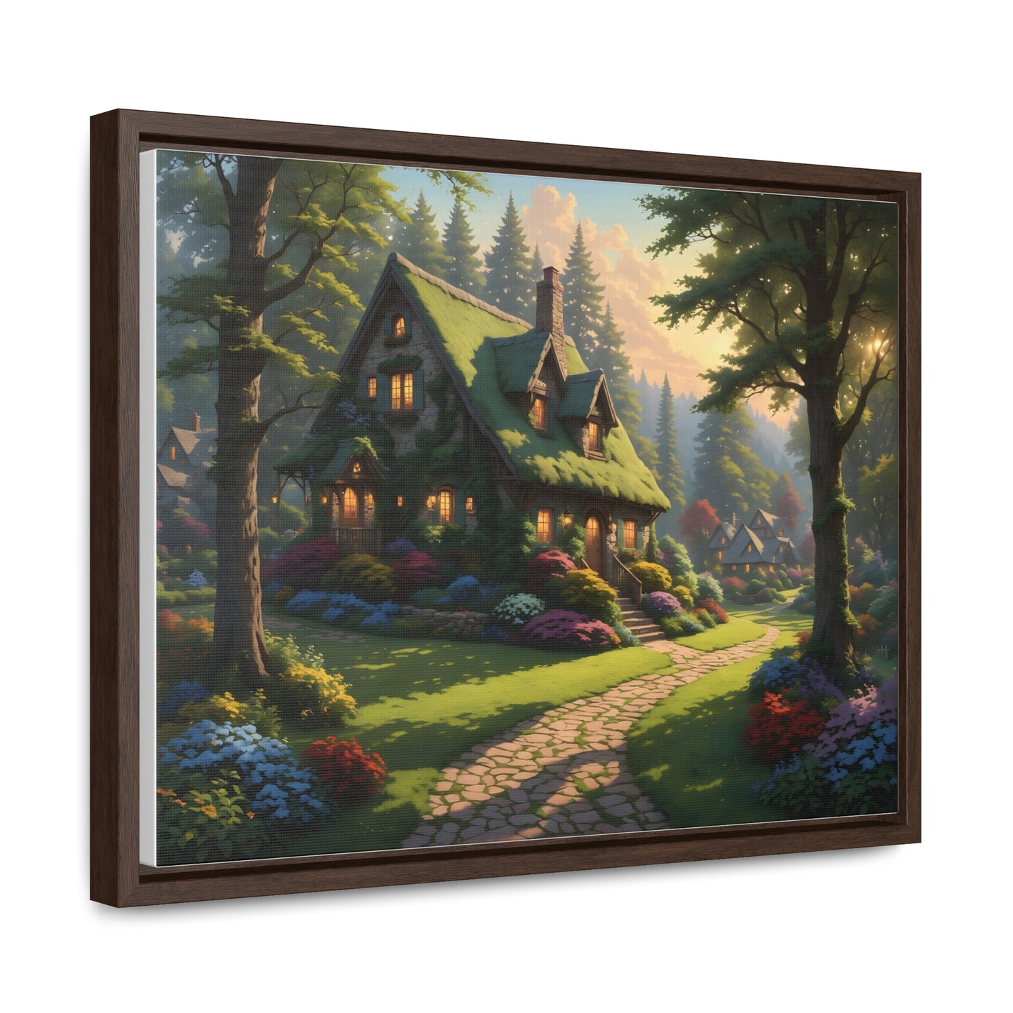 Canvas Wraps, Magic Forest Cottage Landscape Wall Art