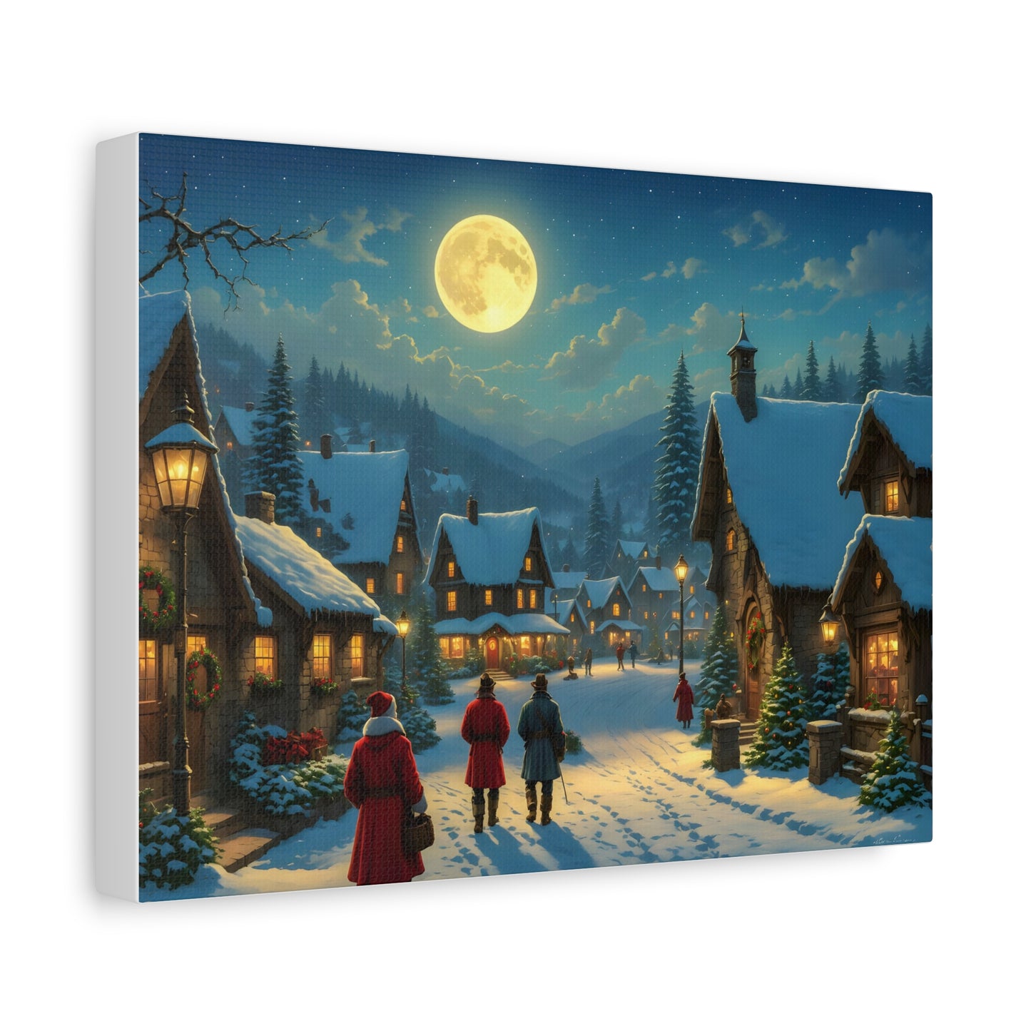 Canvas Print - Christmas Night, Thomas Kinkade inspiration