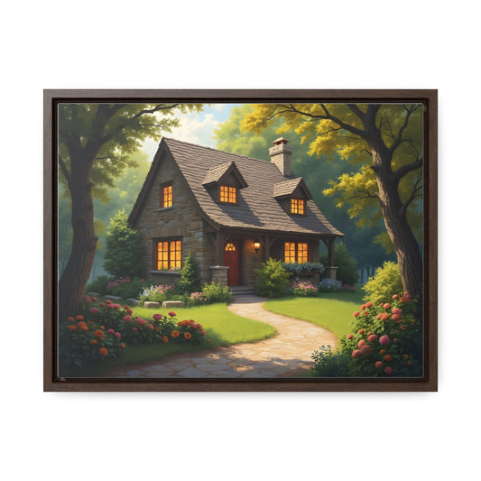 Canvas Wraps, Magic Forest Cottage Landscape Wall Art