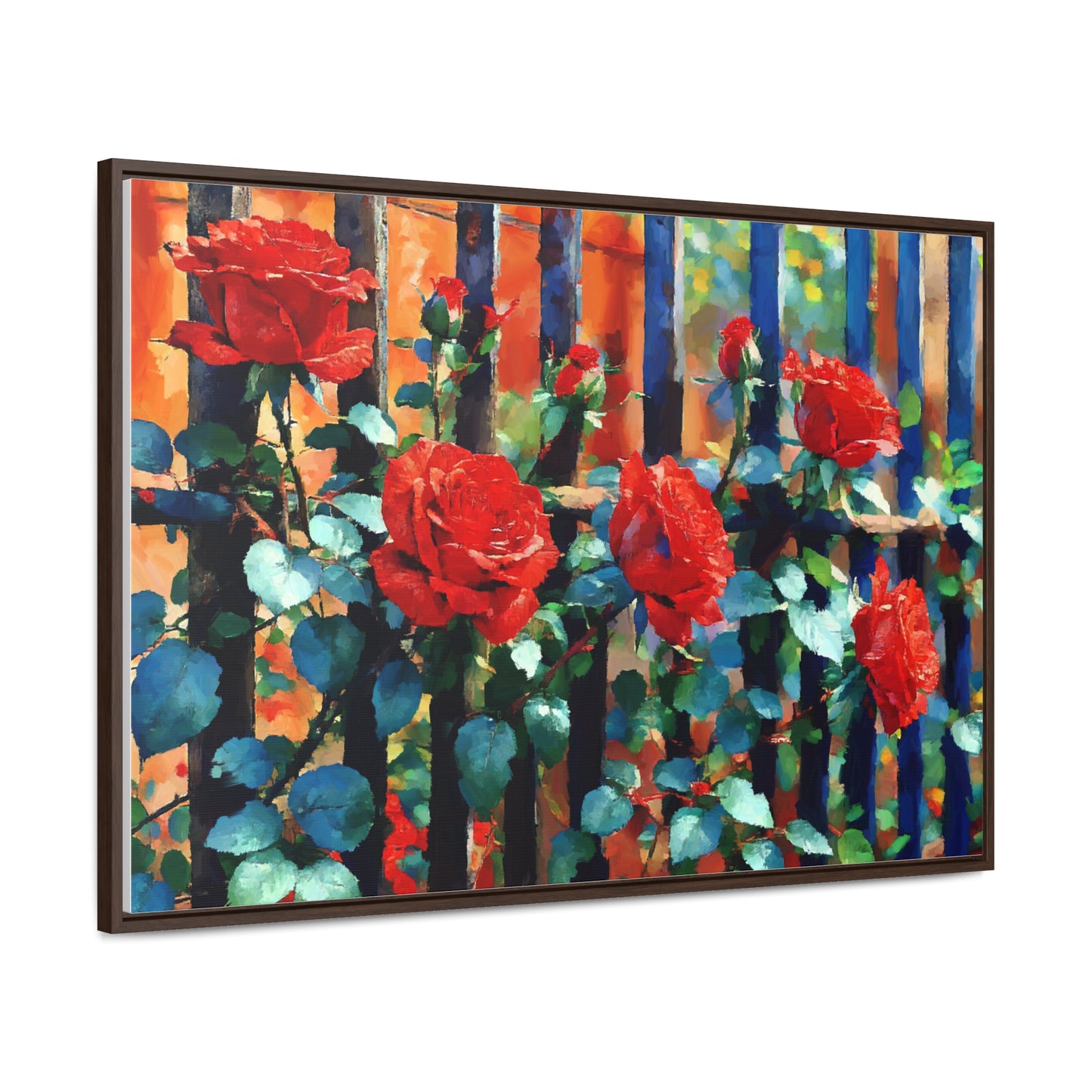 Canvas Wraps - Red Roses Garden Beautiful Scenery