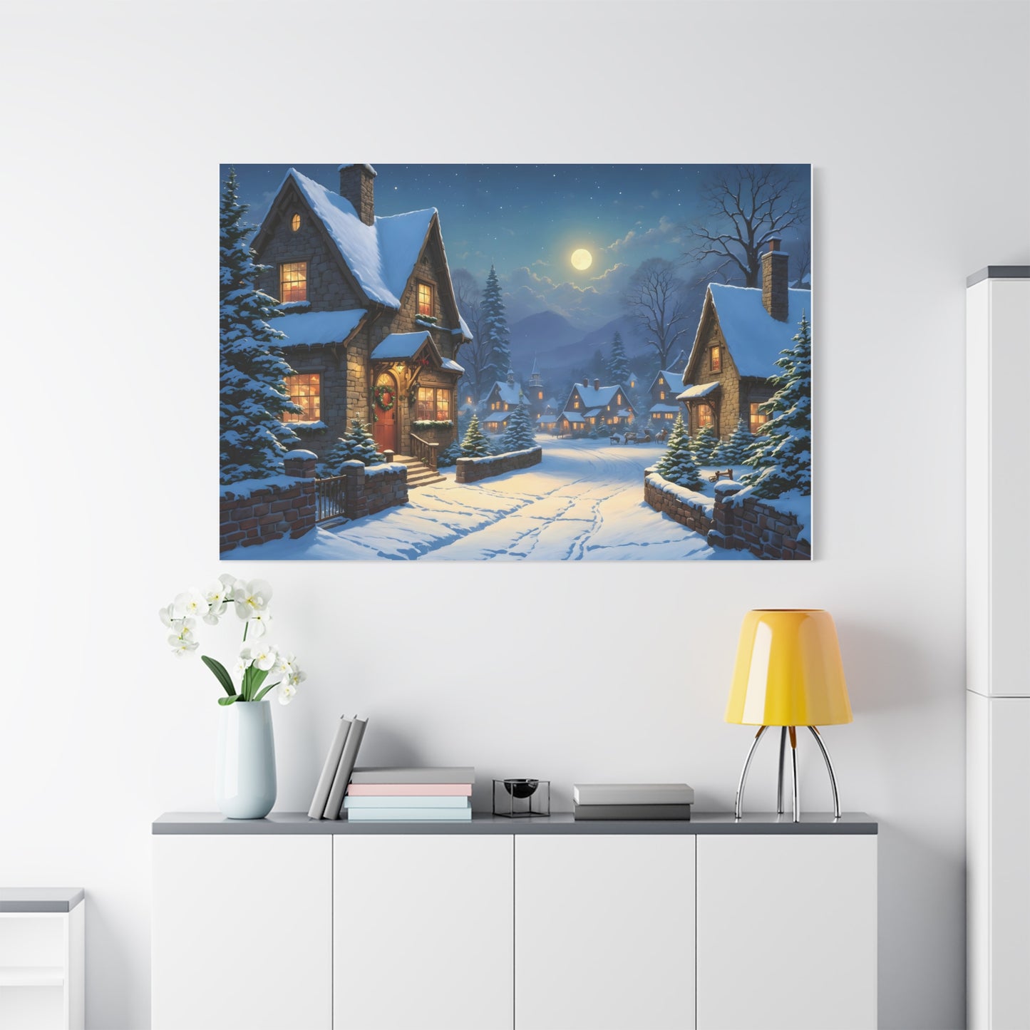 Canvas Print - Christmas Night, Thomas Kinkade Inspiration