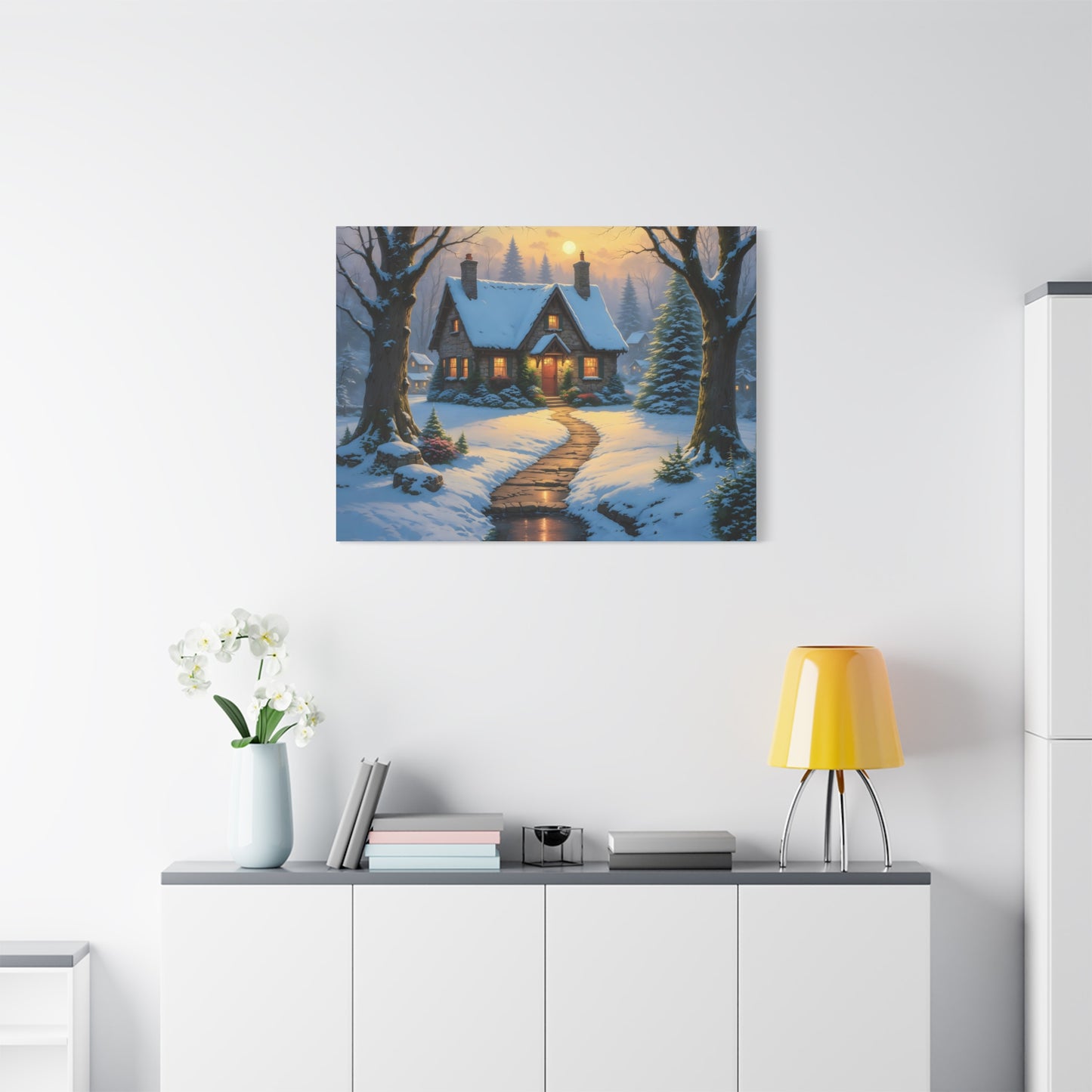 Canvas Art Print - Hidden Cottage, Thomas Kinkade Inspired artwork