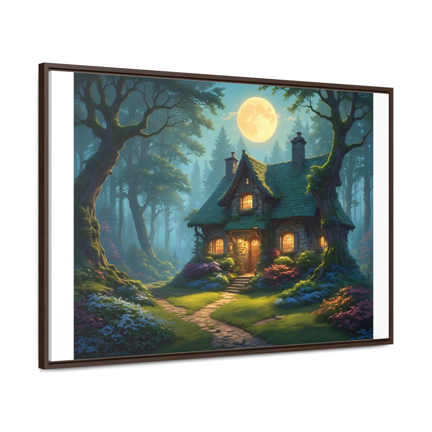 Canvas Wraps Landscape Cottage in Magic Forest Wall Art