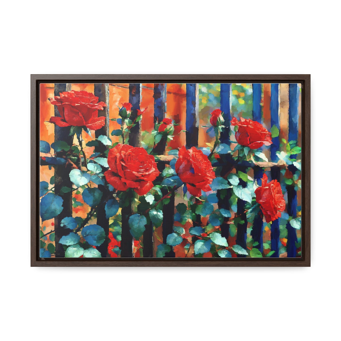 Canvas Wraps - Red Roses Garden Beautiful Scenery