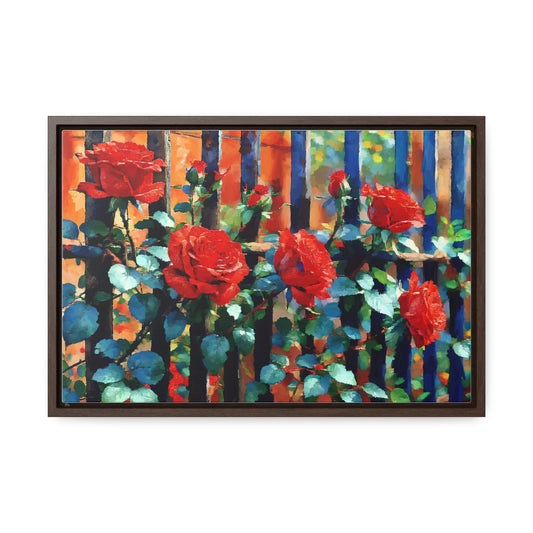 Canvas Wraps - Red Roses Garden Beautiful Scenery