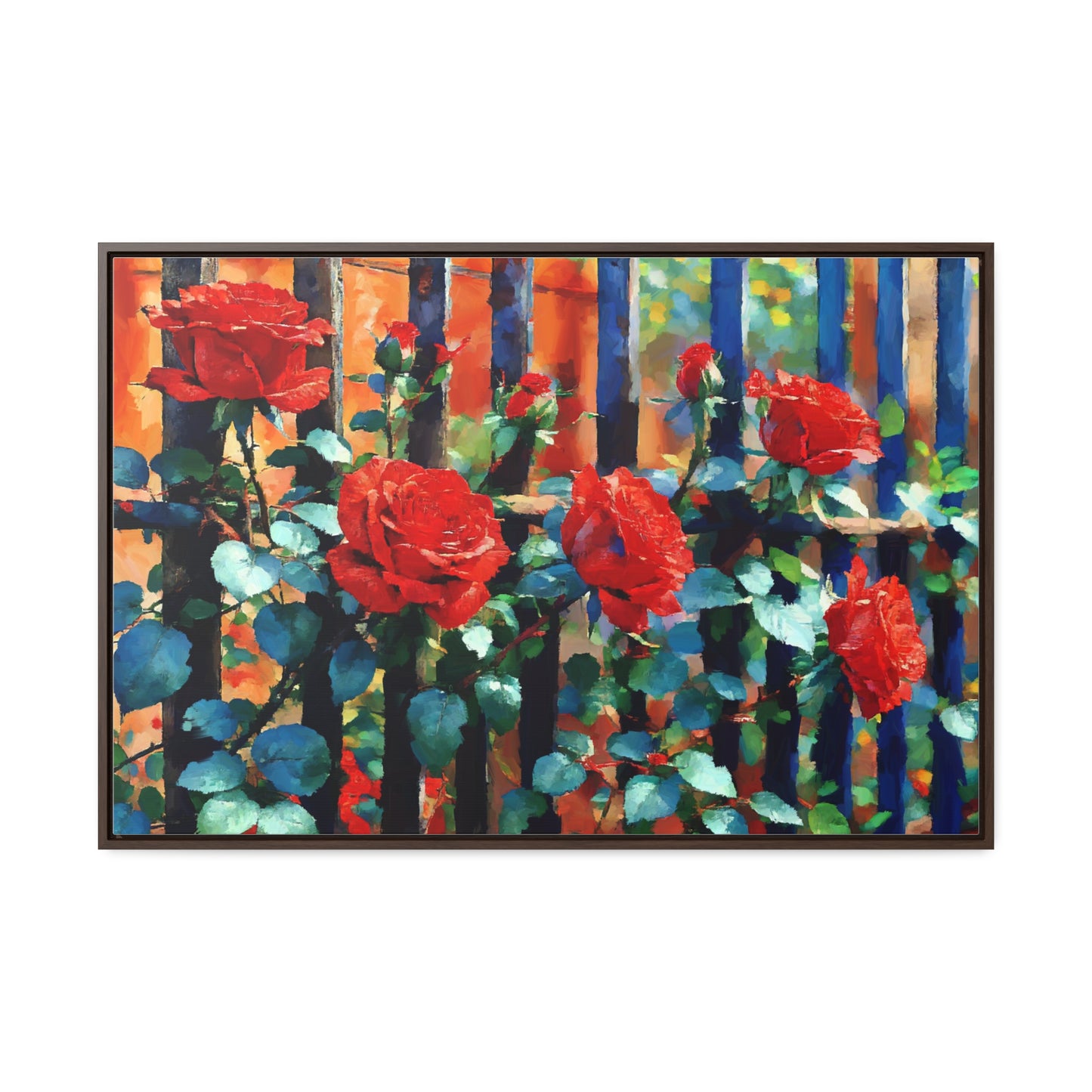 Canvas Wraps - Red Roses Garden Beautiful Scenery