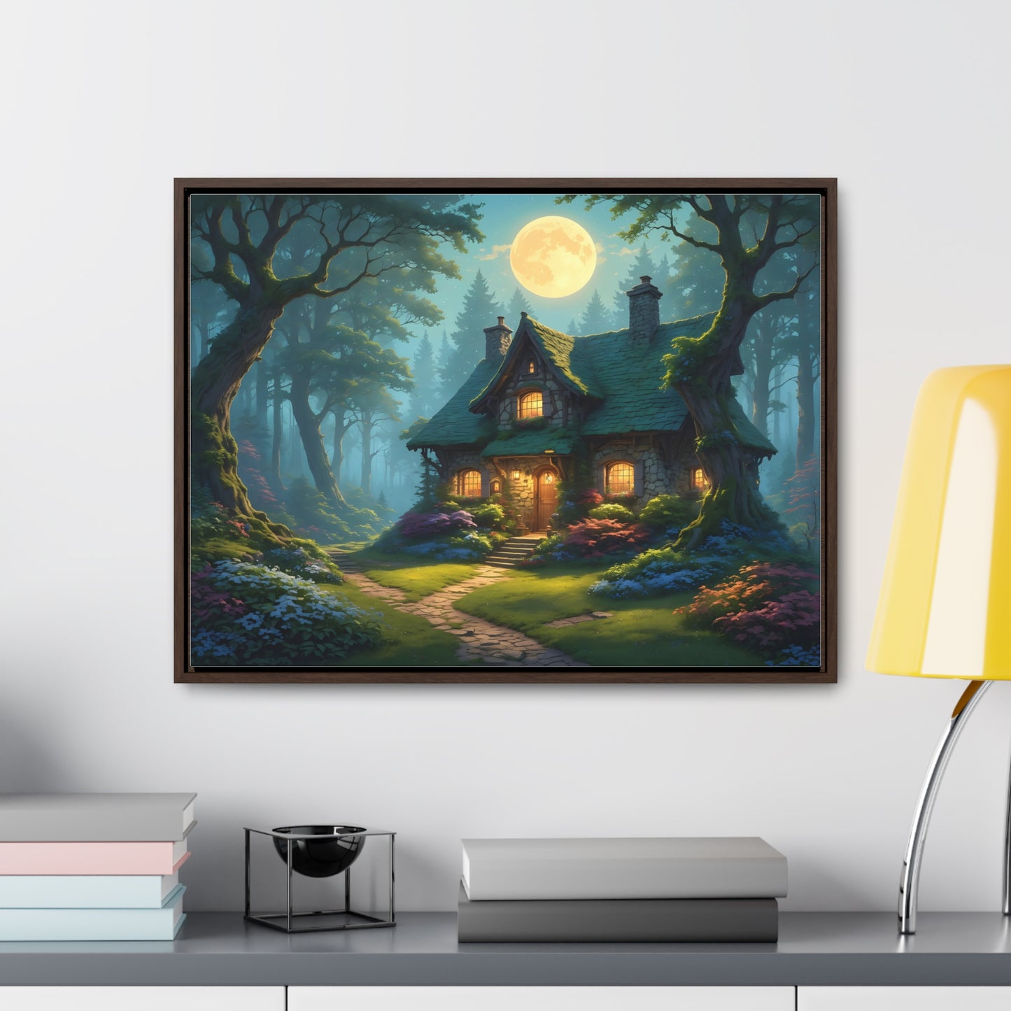 Canvas Wraps Landscape Cottage in Magic Forest Wall Art