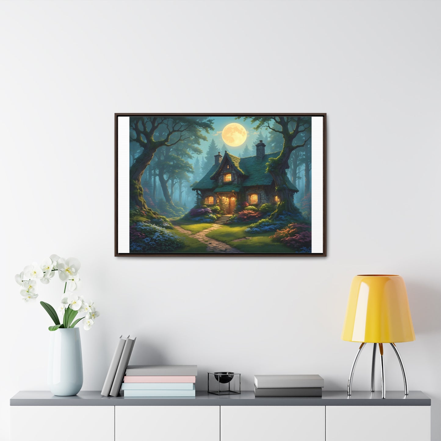 Canvas Wraps Landscape Cottage in Magic Forest Wall Art