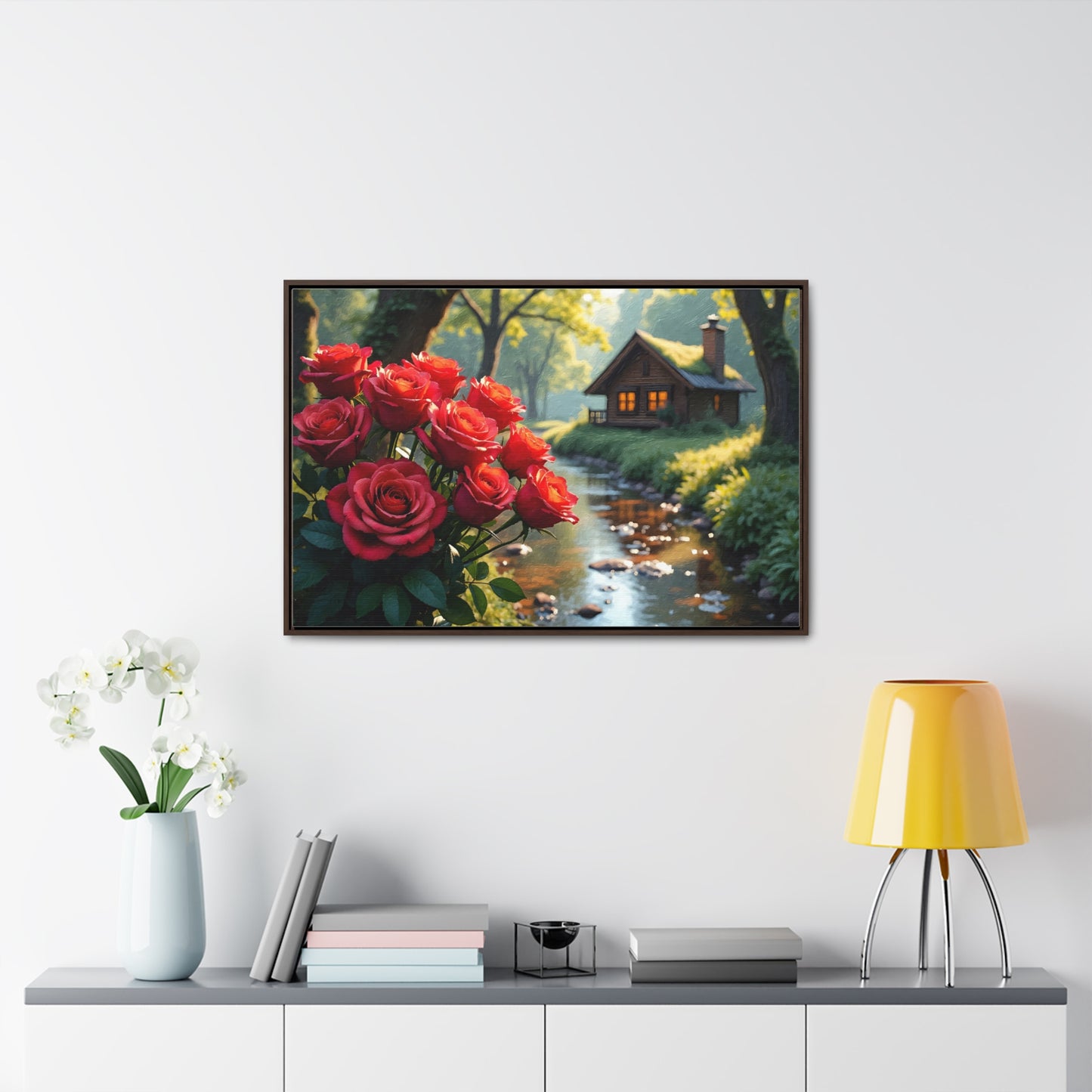 Forest landscape idyllic atmosphere – Canvas print wrap