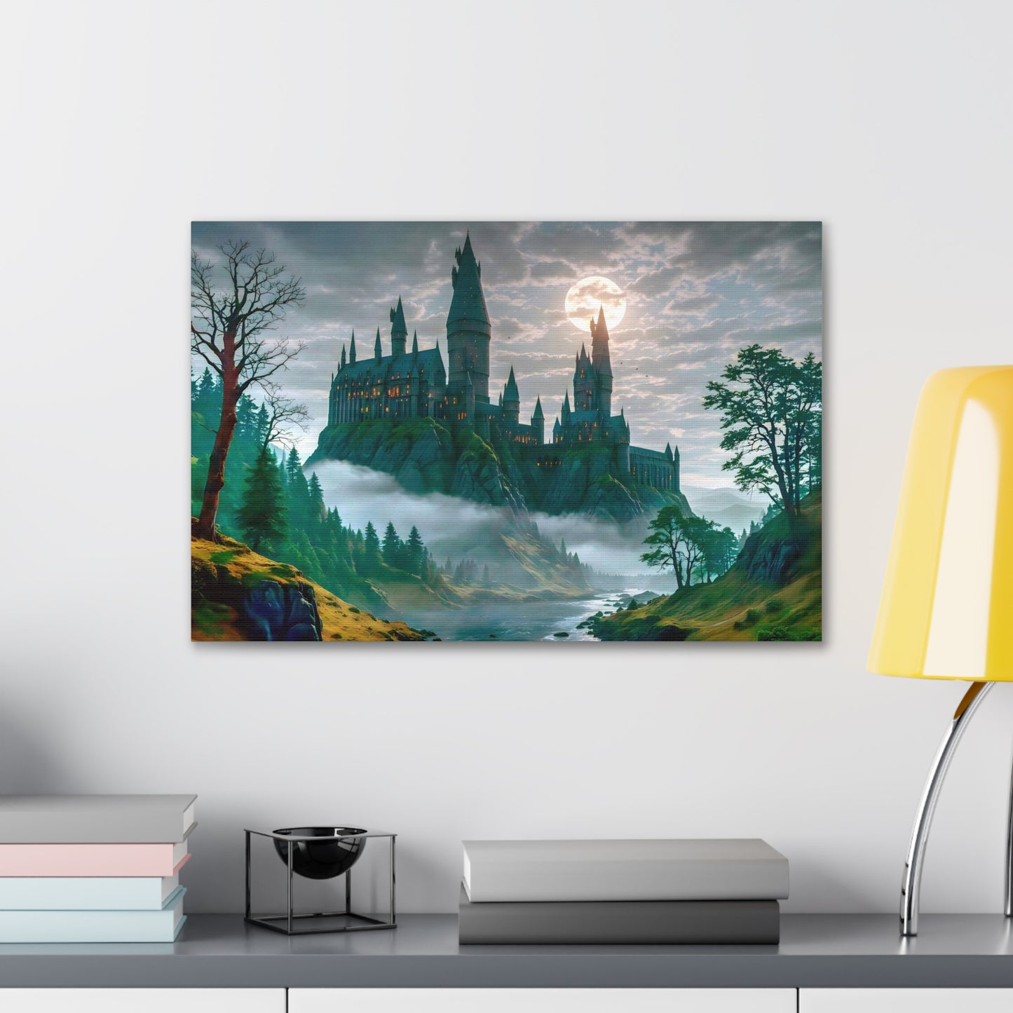 Canvas Print, Hogwarts Castle under the moonlight