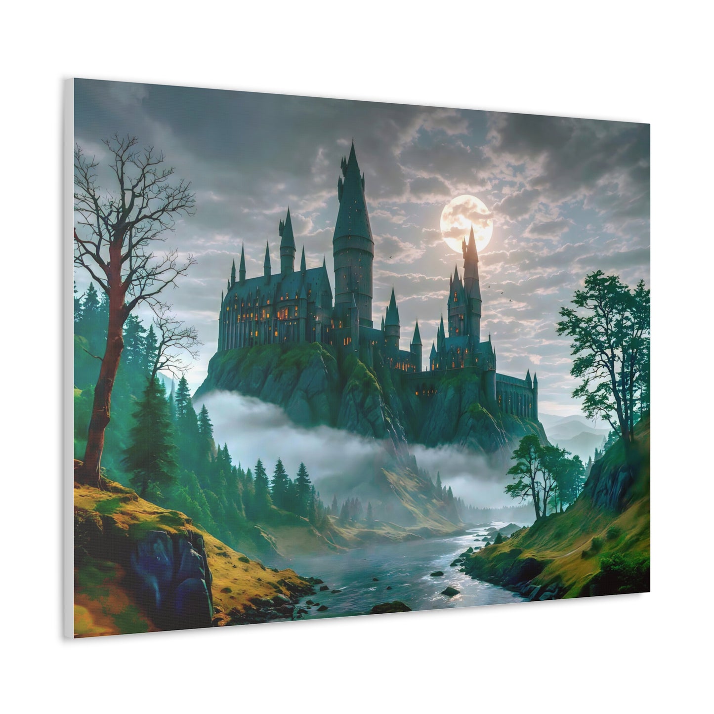 Canvas Print, Hogwarts Castle under the moonlight