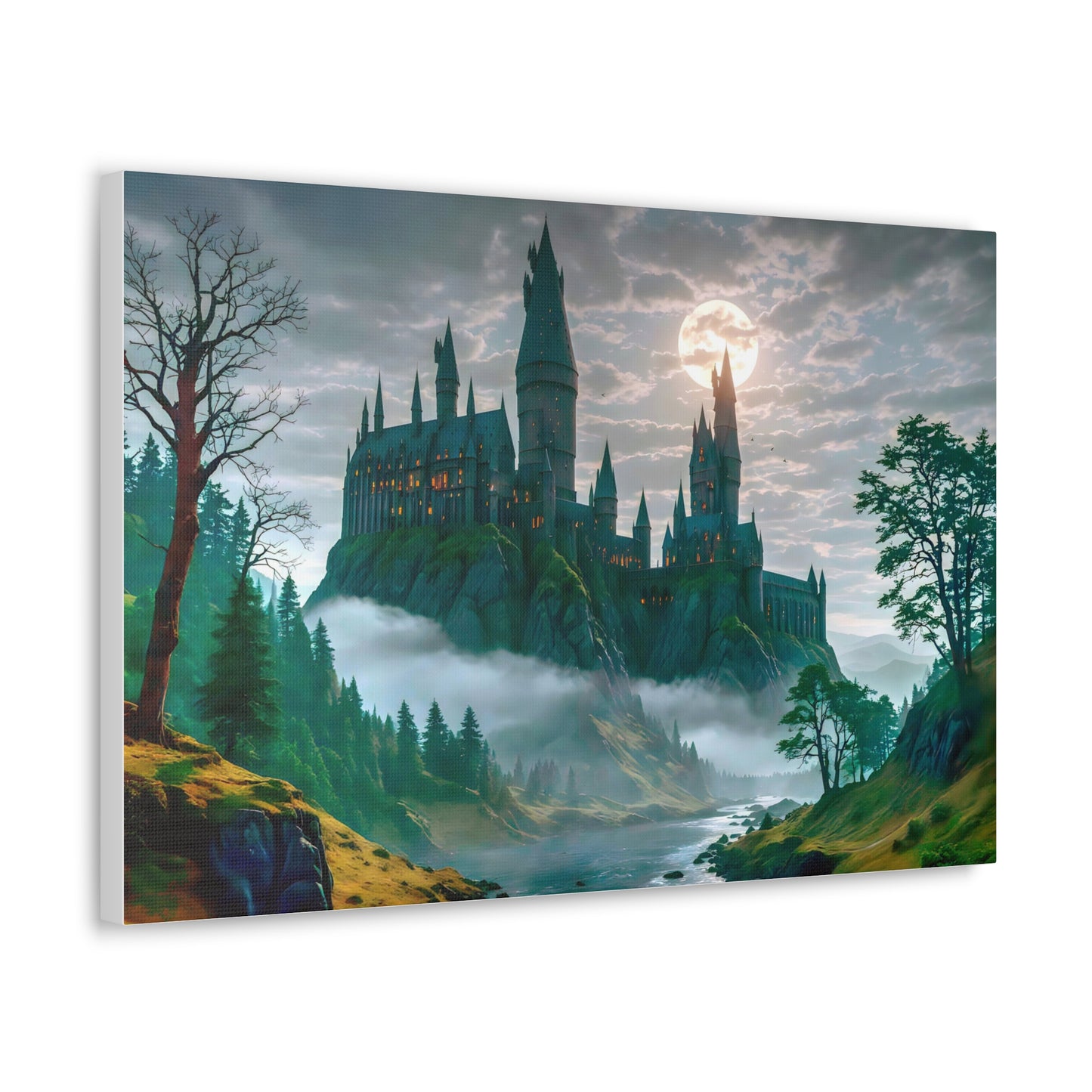 Canvas Print, Hogwarts Castle under the moonlight