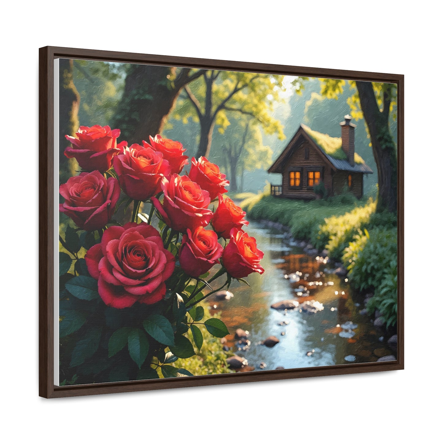 Forest landscape idyllic atmosphere – Canvas print wrap