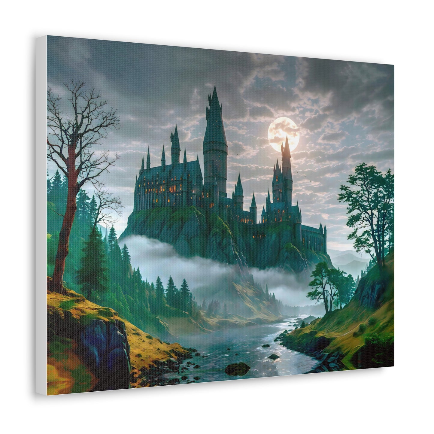 Canvas Print, Hogwarts Castle under the moonlight