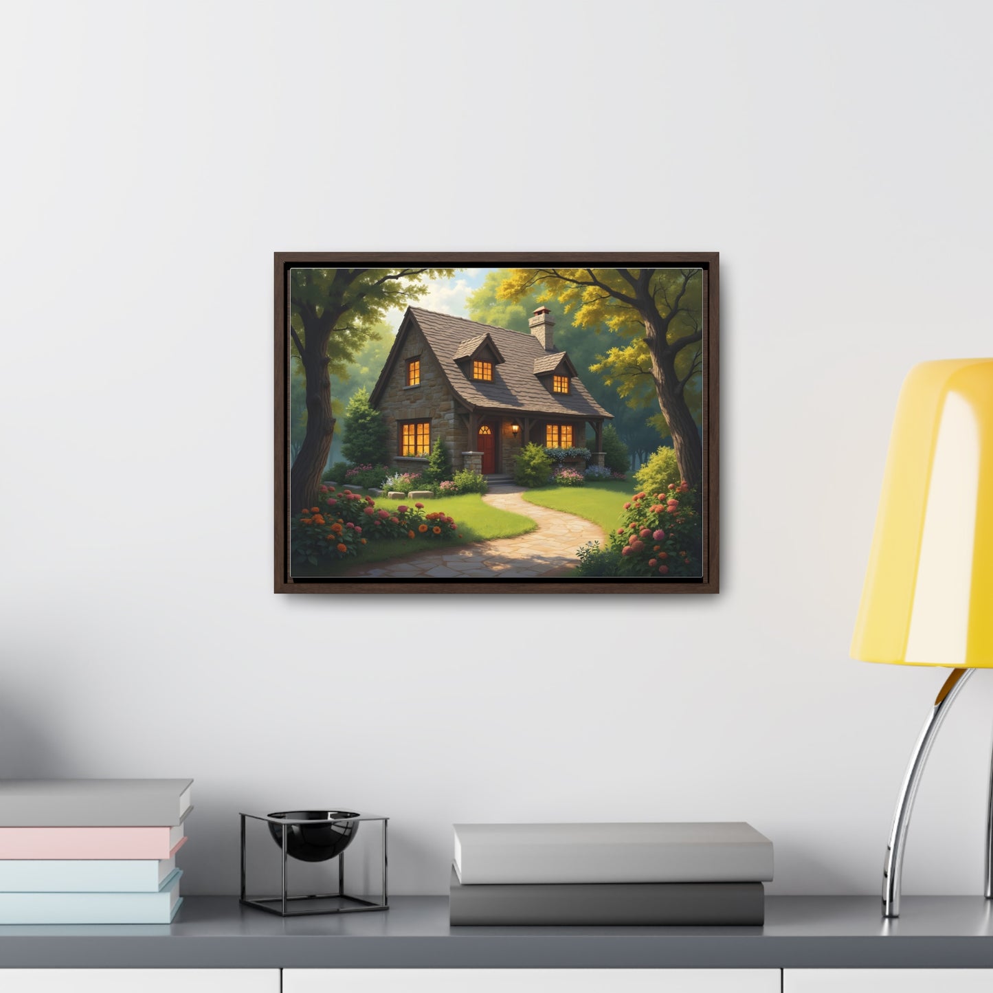 Canvas Wraps, Magic Forest Cottage Landscape Wall Art