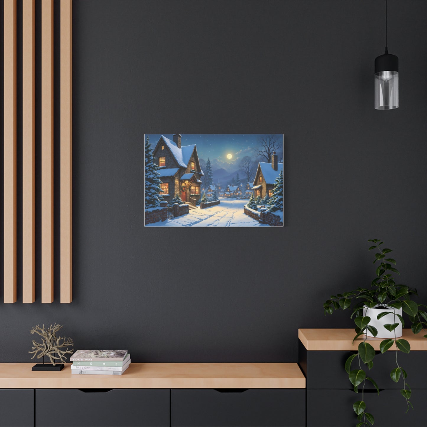 Canvas Print - Christmas Night, Thomas Kinkade Inspiration